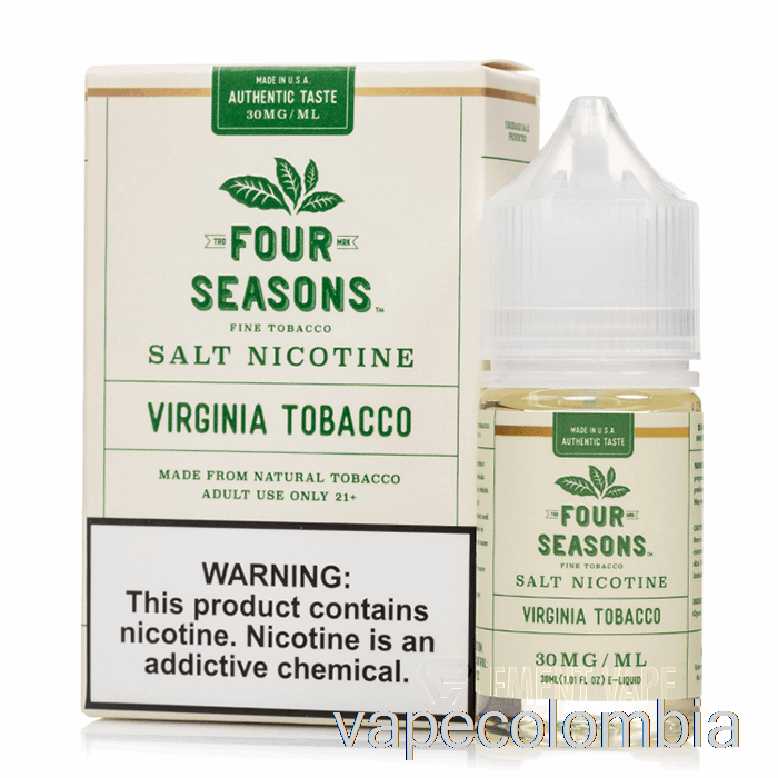 Vape Desechable Sal De Tabaco Virginia - Cuatro Estaciones - 30ml 50mg